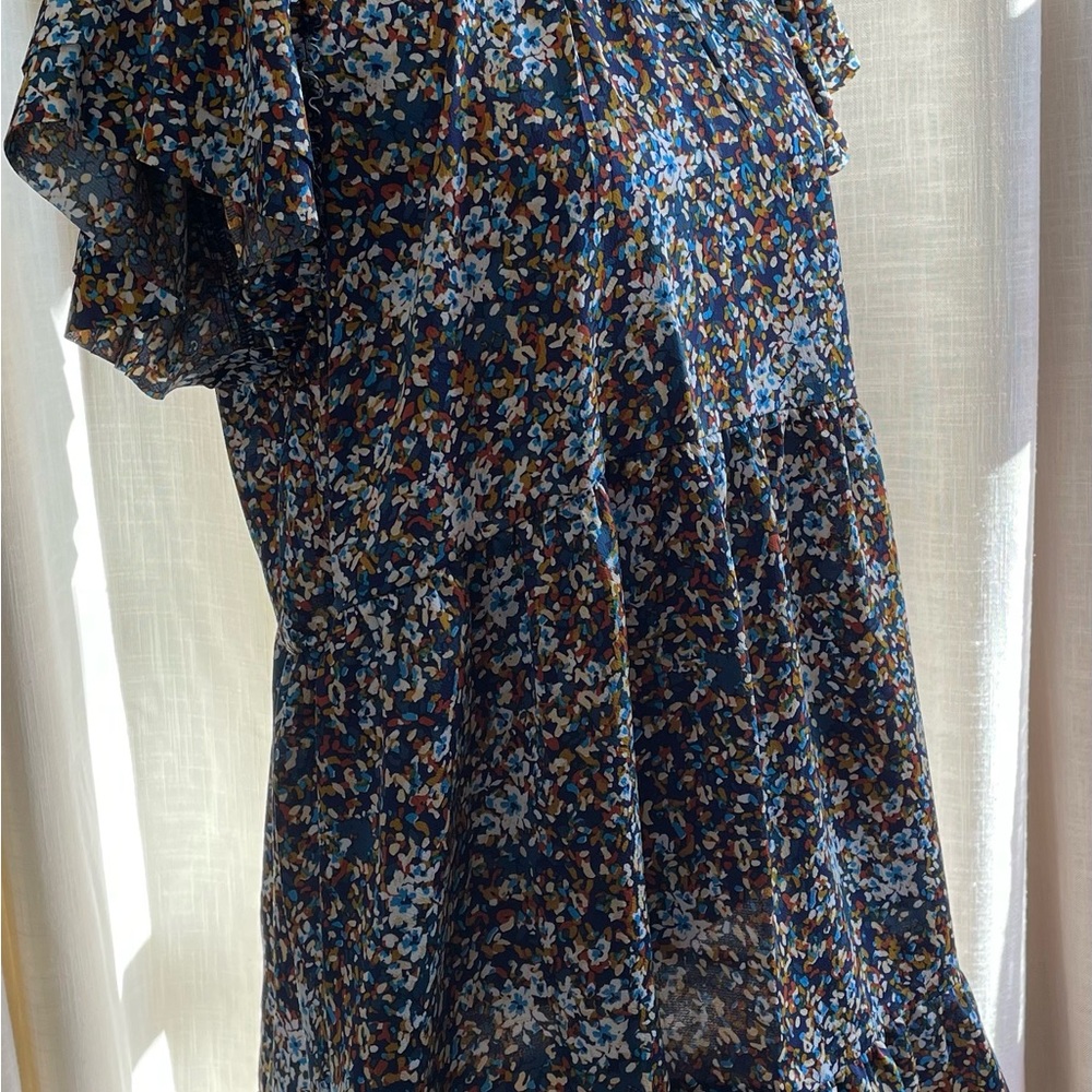 Chelsea28 Navy Dress with Multicolor Floral Print and Pockets